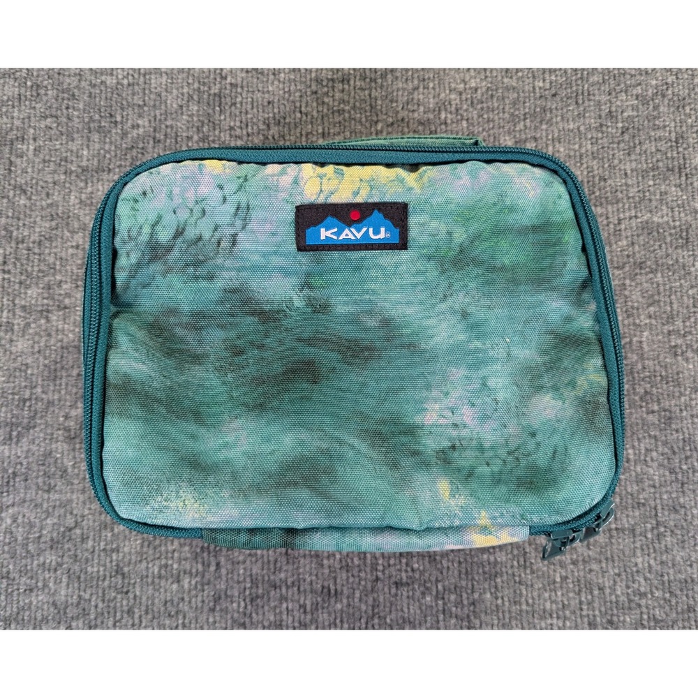 KAVU Lunch Bag Insulated Cooler Box Ocean Storm Canvas Padded Handle (No Strap)